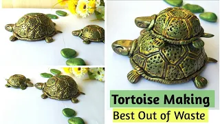 Diy/ Tortoise Making with Coconut Shell & Diya | #coconutshellcraft #bestoutofwaste #diyturtlemaking