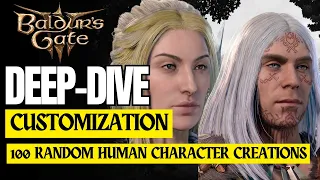 100 Random Human Character Creations in Baldur's Gate 3!