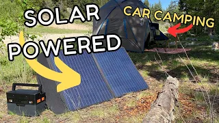 CAR CAMPING With Allpowers S700 Portable Power Station  and 100W Solar Panel - Solar Car Camper