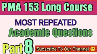 PMA Long Course 153 Academic Test Preparation || PMA LC 153 Initial Test Important Questions