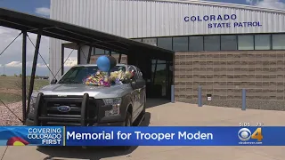 Truck Of Fallen Trooper William Moden Covered With Flowers, Cards