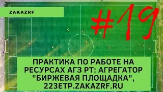 Практика по работе на ресурсах АГЗ РТ: Агрегатор "Биржевая Площадка", 223etp.zakazrf.ru.