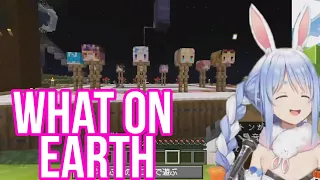 Pekora Got Scared By Luna's Masterpiece | Minecraft [Hololive/Sub]