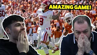 BRITISH FATHER AND SON REACTS! #12 Oklahoma vs #3 Texas  | Red River Rivalry!