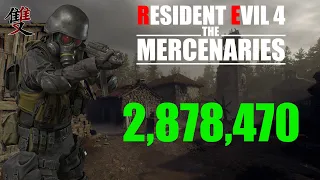 Resident Evil 4 Remake Mercenaries - 2,878,470 HUNK Village S++ | World Record Strategy