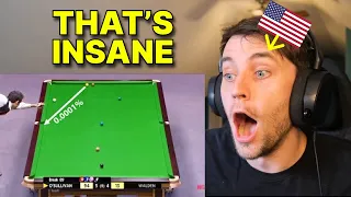 American reacts to 1 in a trillion moments in Snooker!