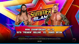 Wwe Championship Seth Freakin'Rollins Vs Randy Orton Sammer Slam Match