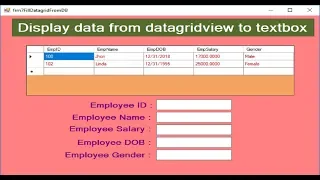 How to display data from datagridview  to textbox in C# winform