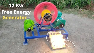 How We Make 12 Kw Free Electricity Generator From 12Kw Alternator And 3HP Motor Free Energy Generato