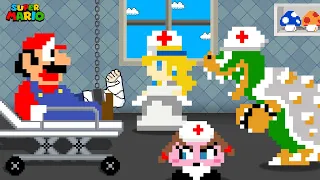 What happens Mario is treated in Peach and Bowser's hospital | Game Animation