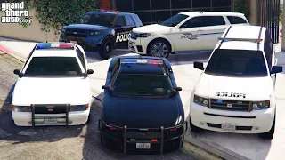 GTA 5 - Stealing Go loco Railroad Police Department Vehicles with Franklin | (Real Life Cars) #113