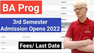 How to fill SOL BA PROG 3rd Semester Admission Form online 2022 | Ameeninfo