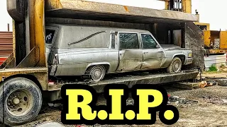 The Last Ride. 1977 Cadillac Hearse Junkyard Find