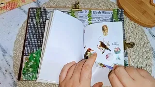 ASMR Aesthetic Journaling|🌲Forest Camping Theme🏕️|Journal With Me|Scrapbooking|Relaxing Paper Sounds