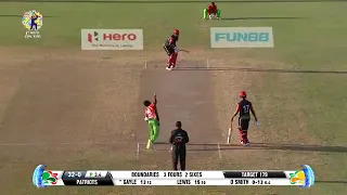 Chris Gayle's bat gets broken by O. Smith and then next ball six by Gayle #cpl2021 #Cpl_semifinal