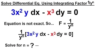 Differential Equation - 1st Order: Integrating Factor (12 of 14) Integrating Factor - 1/(y^n)