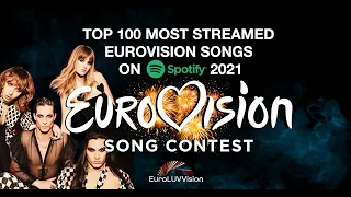 TOP 100 Most Streamed Eurovision Songs on SPOTIFY 2021