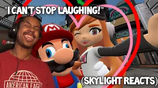 MARIO & MEGGY SIT THERE AND LOOK CUTE! | Almost All Mario& Meggy moment in SMG4 | (Skylight Reacts)