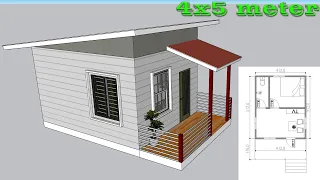 Low Cost House 20 Sqm 4x5 Meter shed roof