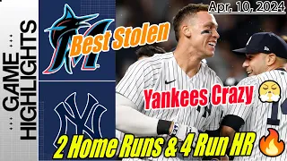 NY Yankees vs MIA Marlins [Highlights Today] OMG 2 Home Runs & 4 Run HR [Yankees Crazy] | MLB