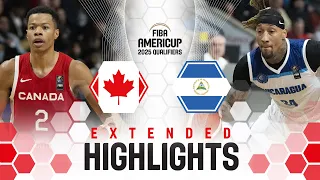 Canada 🇨🇦 vs Nicaragua 🇳🇮 | Extended Highlights | FIBA AmeriCup 2025 Qualifiers 2025