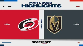 NHL Highlights | Hurricanes vs. Golden Knights - March 1, 2023