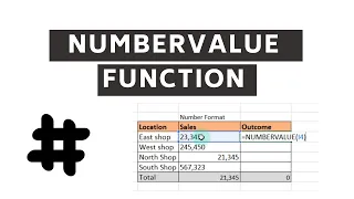 How to use NumberValue Function in Excel