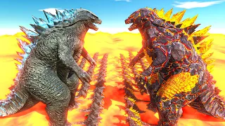 Legendary Godzilla War Growing Godzilla 2014 VS Lava Godzilla, Size Comparison Godzilla