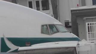 Cathay Pacific 777-300ER Dual Push back and Engine Start with ATC