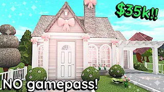 35k Coquette Bloxburg *NO GAME PASS* House Build Tutorial: WITH VOICE