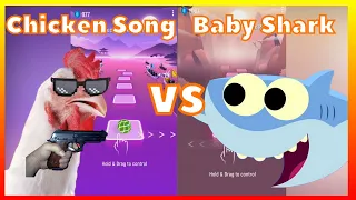 Chicken Song VS Baby Shark Dance - Tiles Hop