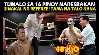 SINAKAL NG REFEREE! TUMALO SA 16 NA PINOY NARESBAKAN KNOCKOUT SA HARAP NG KANYANG KABABAYAN