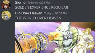 If Giorno VS Dio Over Heaven on Discord