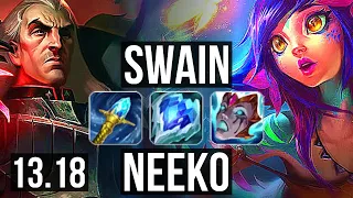 SWAIN vs NEEKO (MID) | 10/1/19, 1800+ games, 1.1M mastery, Godlike | EUW Master | 13.18