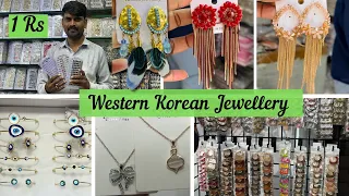 Western Jewellery Wholesale Market Mumbai| Korean Jewellery| 1Rs Earrings| Bracelet| Fancy Earrings