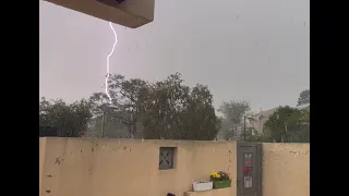 03/19/2024 | Super Close Lightning Strike | Severe Thunderstorm with Heavy Rain and Hail