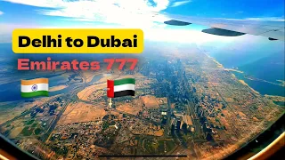 EMIRATES Boeing 777 🇮🇳Delhi to Dubai 🇦🇪 |Full Flight- Foggy Takeoff to clean Landing #travelvlog