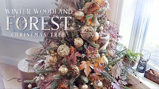 Christmas Tree Decorating Idea - Winter Woodland Forest Christmas Tree With Owls - Rustic Decor