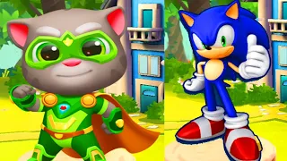 Talking Tom Gold Run vs Sonic Dash Android Gameplay