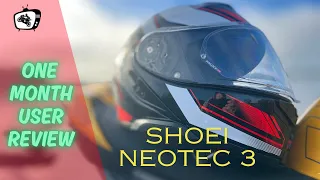 Shoei Neotec 3 helmet.  HONEST 1 month user review.