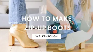 How To Make Gold Zip-Up Boots | HANDMADE | Shoemaking Tutorial