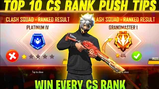 TOP 10 CS RANK PUSH TIPS || HOW TO WIN EVERY CLASH SQUAD RANK || MANI & GAME