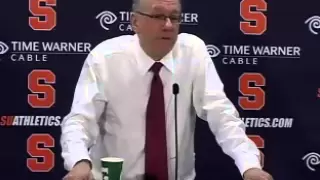 SU Coach Jim Boeheim gets fired up over his treatment by the press