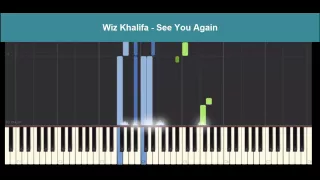 Wiz Khalifa - See You Again - Fast & Furious 7 [ piano, Tutorials, chords, notations, cover ]