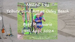 ANZAC Day tribute Sand Art. Oxley Beach - Port Macquarie - 25th April 2024