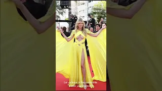 The Incredible Yellow Gown Heidi Klum's Cannes Premiere Surprise #heidiklum