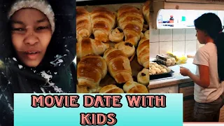 VLOG :cinema date with kids in moscow russia.plus backing our first croissants.