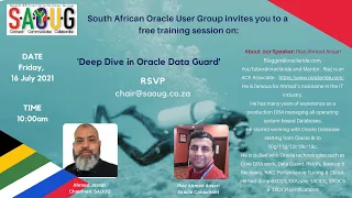 Deep dive in Oracle Data Guard with Riaz Ahmad Ansari & Ahmed Jassat