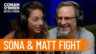 Sona & Matt Fight About Their Unibrows | Conan O'Brien Needs A Friend
