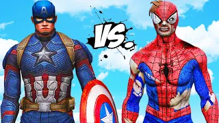 CAPTAIN AMERICA VS ZOMBIE SPIDERMAN - EPIC BATTLE